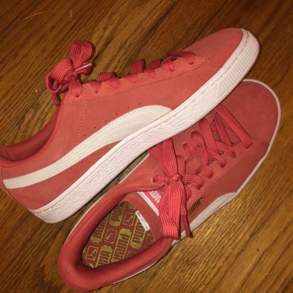 Brand New Pink/Coral Suede Puma Sneakers w Box